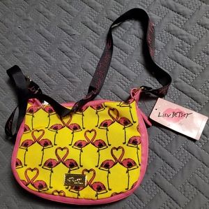 Betsey Johnson flamingo expandable purse